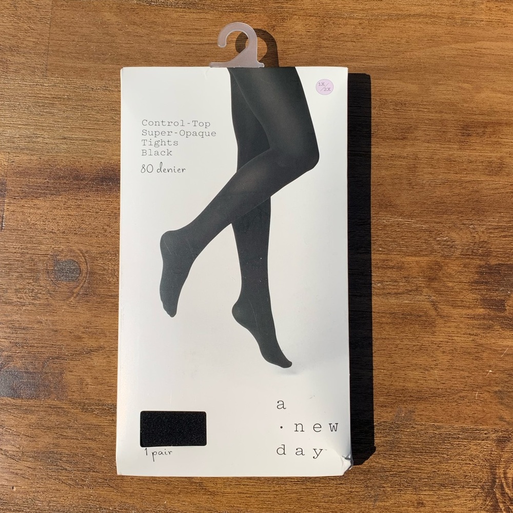 NWT A New Day Control Top Super Opaque Black Tights 80 Denir 🌷
